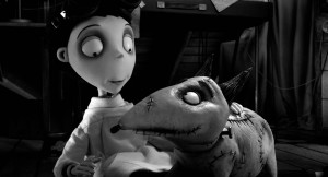 Ten-year-old Victor Frankenstein (voiced by Charlie Tahan) and reanimated dog Sparky are the stars of Tim Burton's new stop-motion animated film "Frankenweenie"