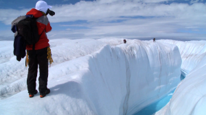 A scene from the documentary "Chasing Ice," featuring James Balog. Directed by Jeff Orlowski.