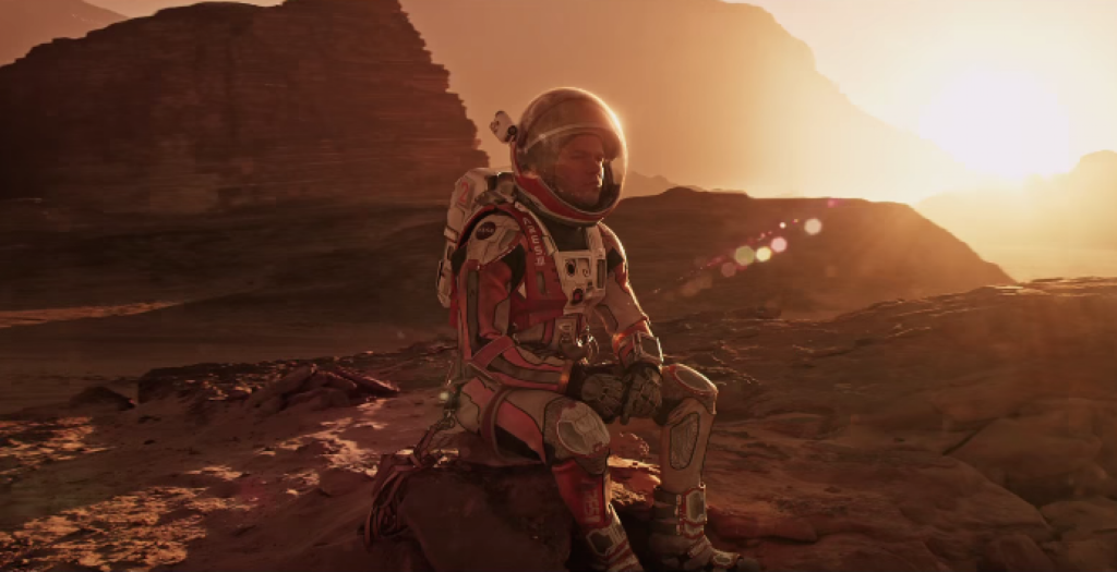 Matt Damon relaxes on Mars in Ridley Scott's "The Martian."